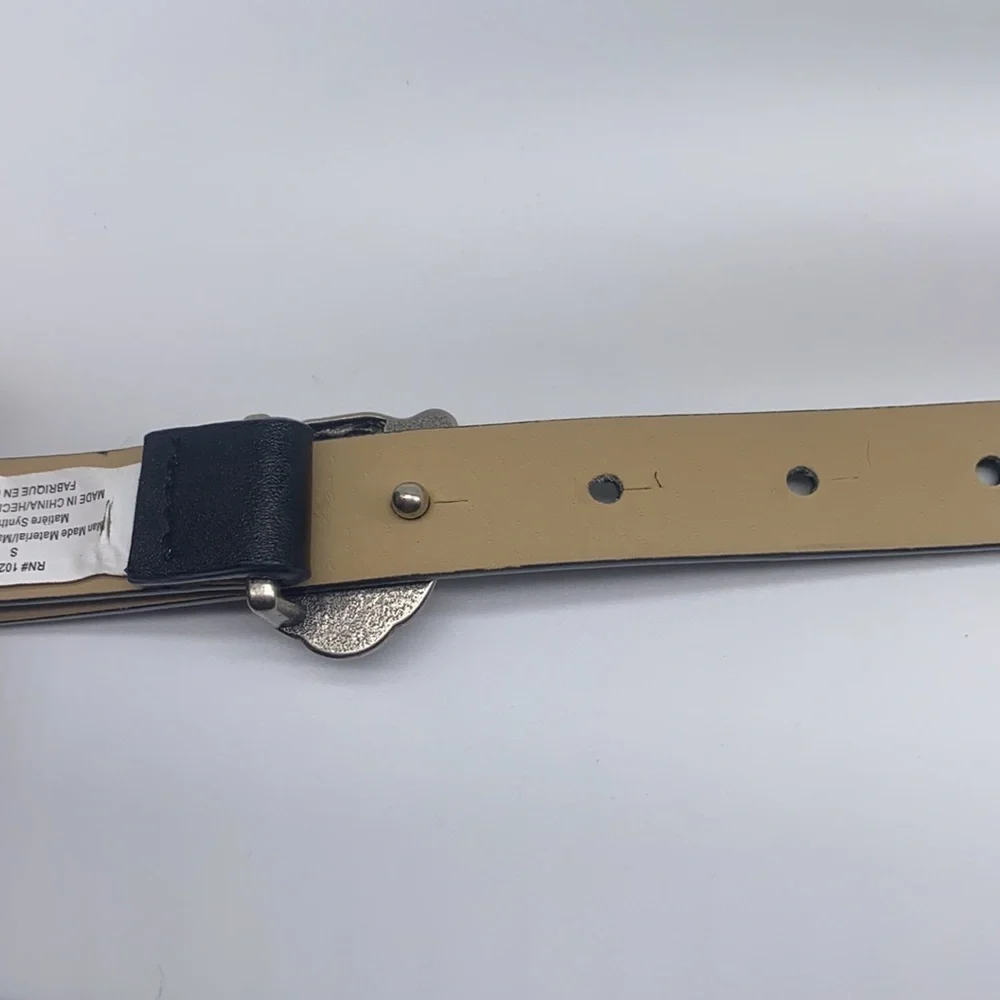 Tiger Belt - Black Faux Leather Silver Tiger Belt Size Small